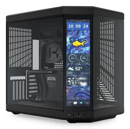 Carcasa HYTE Y70 Touch Infinite, Middle Tower, Tempered glass, Display touch integrat, Negru