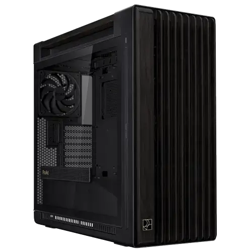 Carcasa ASUS ProArt PA602 Wood Edition, Tempered Glass Panel, Middle Tower, Negru