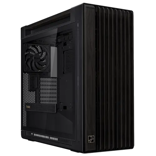 Carcasa ASUS ProArt PA602 Wood Edition, Tempered Glass Panel, Middle Tower, Negru