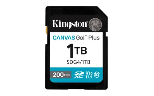 Card de memorie Kingston Canvas Go! Plus Gen 4, 1TB, SDXC, UHS-I U3, V30, Clasa 10