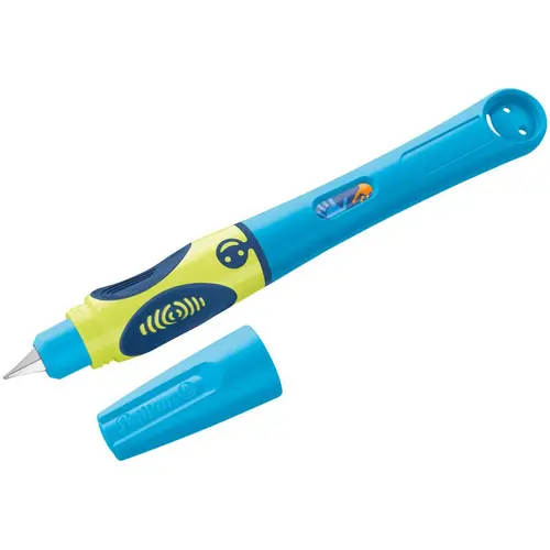 Stilou Pelikan, Griffix pentru stangaci, culoare Neon Fresh Blue, 1 patron, blister