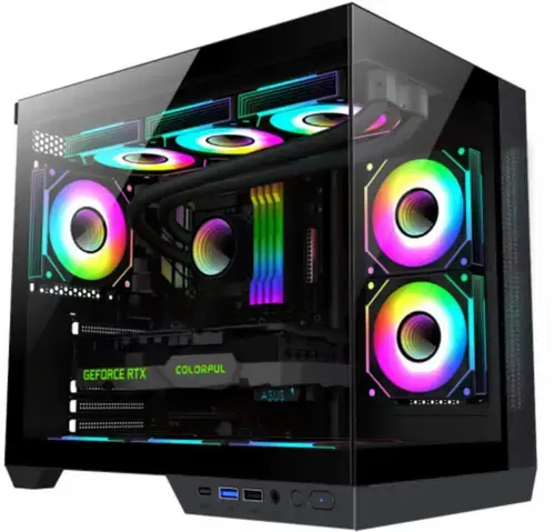 Carcasa Serioux Shadow, Middle Tower,  Tempered glass, Negru