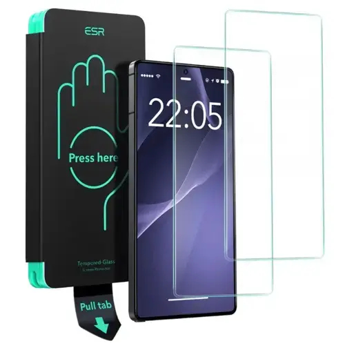 Folie de protectie Ecran ESR pentru Samsung Galaxy S25 Ultra S938, Sticla Securizata, Full Glue, Set 2 bucati