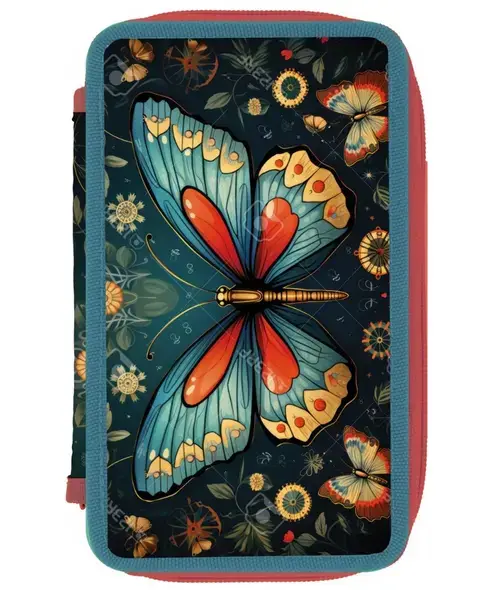 Penar neechipat Herlitzt2 fermoare, dimensiune 20 x 4.5 x 13 cm, motiv Butterfly