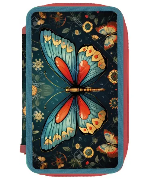 Penar neechipat Herlitzt2 fermoare, dimensiune 20 x 4.5 x 13 cm, motiv Butterfly
