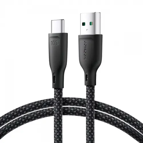 Cablu Date si Incarcare USB-A - USB-C Joyroom Multi-Color Series S-A34, 100W, 1m, Negru