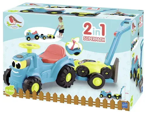 Set tractor Ride cu remorca si cositoare - Ecoiffier