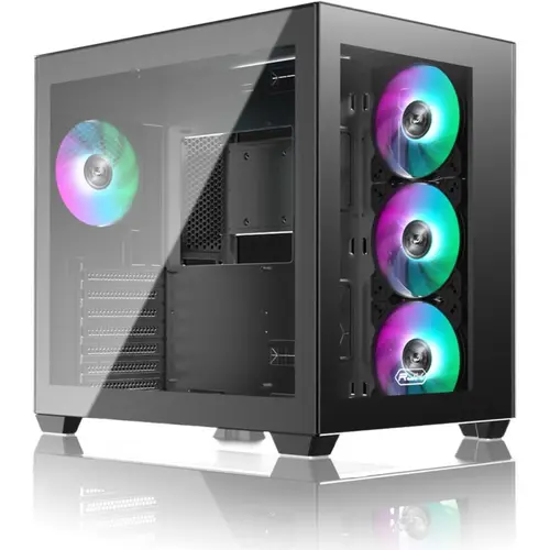 Carcasa Raijintek PAEAN C7 TG4, MiddleTower, ATX, Tempered glass, Negru