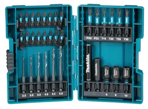 Set biti, burghie si tubulare Makita B-66896, 33 piese