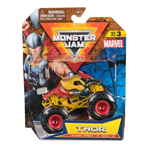 Masinuta MONSTER JAM MARVEL CAMION GIGANT THOR SCARA 1 LA 64