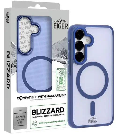 Husa Eiger Blizzard Magsafe GRS Samsung Galaxy S25, Albastru