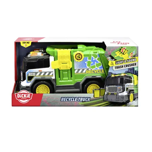 Jucarie pentru copii Dickie Toys - Camion de gunoi, cu sunete si lumini, 30 cm