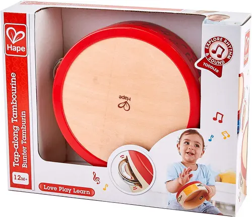 Instrument muzical pentru copii Hape - Tamburina, din lemn