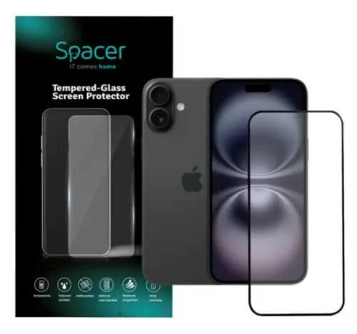 Folie de protectie Spacer SPPG-AP-IP16PL-TG pentru iPhone 16 Plus