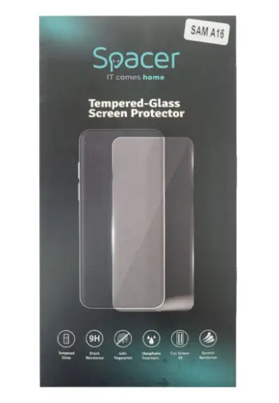 Folie Sticla Spacer pentru Samsung Galaxy A16 grosime 0.3mm, acoperire totala ecran, strat special anti-ulei si anti-amprenta