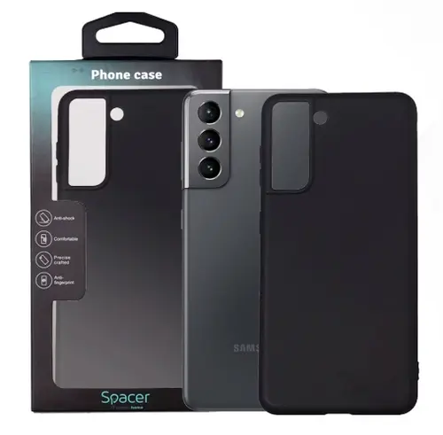 Husa Spacer SPPC-SM-GX-S21-TPU pentru Samsung Galaxy S21, Negru