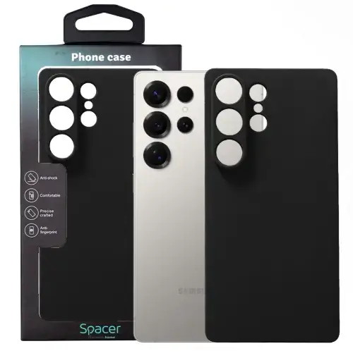 Husa Spacer SPPC-SM-GX-S25-TPU pentru Samsung Galaxy S25, Negru