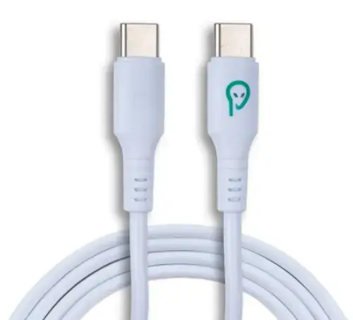 Cablu de date Spacer SPDC-TYPEC-TYPEC-PVC-BK-1.0, USB-C male - USB-C male, 1 m, Alb