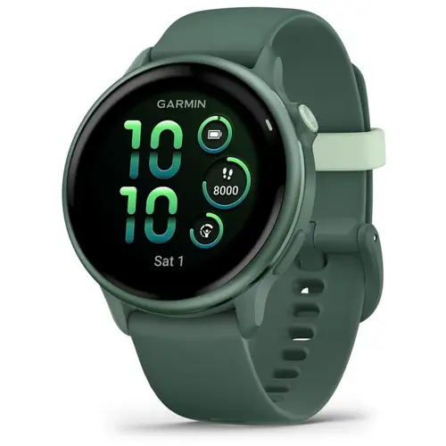 Ceas activity outdoor tracker Garmin vivoactive 6, GPS, 42mm, ecran AMOLED 1.2inch, curea silicon, Bluetooth, Wi-Fi, ANT+, Verde