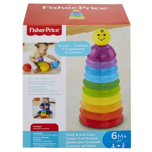 Jucarie interactiva pentru bebelusi Piramida Cupelor, 6 luni+, Fisher Price