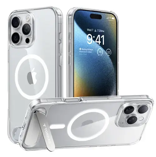 Husa MagSafe pentru Apple iPhone 16 Pro Max, Torras, Pstand, Transparenta