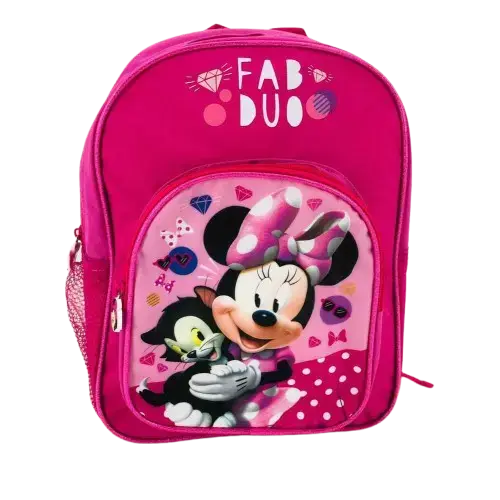 Ghiozdan Minnie Mouse, 100% poliester, impermeabil, 26x32x10 cm