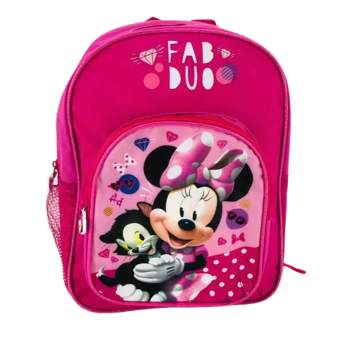 Ghiozdan Minnie Mouse, 100% poliester, impermeabil, 26x32x10 cm