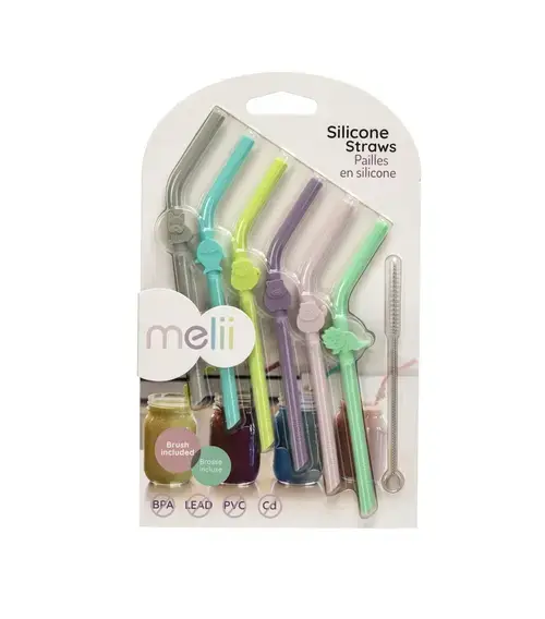 Set de paie din silicon Melii - Animale, 6 buc