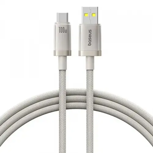 Cablu Date si Incarcare USB-A - USB-C Baseus P10378102G21-00 Titanium, 100W, 1m, Argintiu