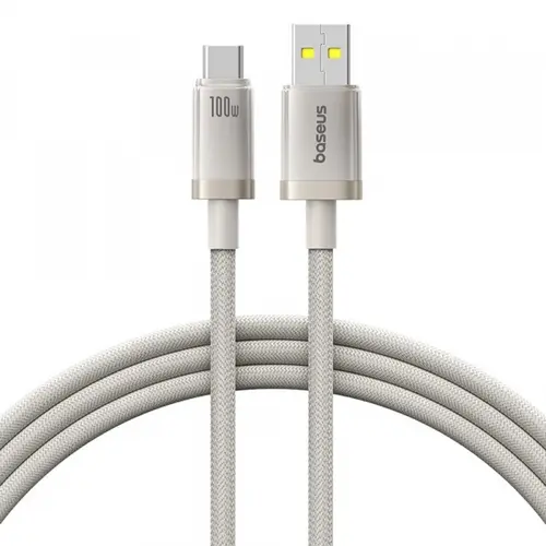 Cablu Date si Incarcare USB-A - USB-C Baseus P10378102G21-00 Titanium, 100W, 1m, Argintiu