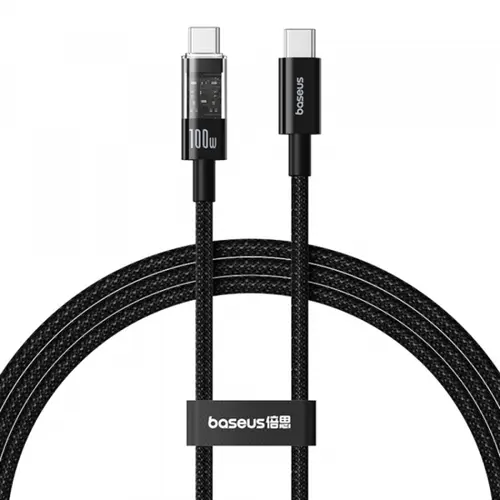 Cablu Date si Incarcare USB-C - USB-C Baseus P10373000111-00 Gem, 100W, 1m, Negru