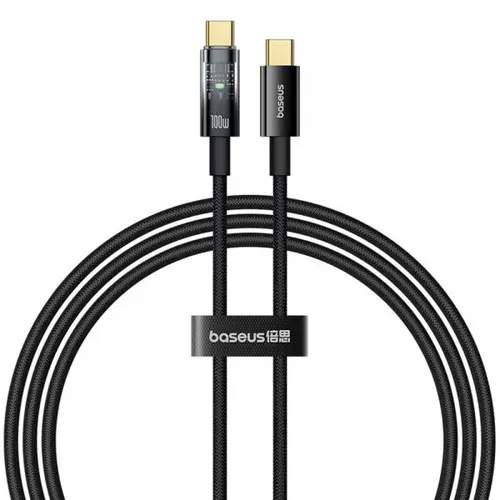 Cablu Date si Incarcare USB-C - USB-C Baseus P10319703111-00 Explorer, 100W, 1m, Negru