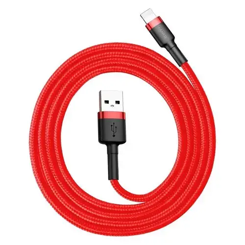 Cablu USB, Baseus, Cafule 2.4A Lightning 0.5m, Rosu