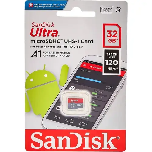 Card de memorie SanDisk Ultra Android, 32GB, microSDHC, Clasa 10, UHS-i U1