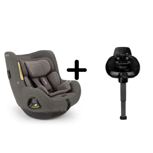 Set scaun auto rotativ Nuna i-Size TODL next Thunder, 40-105 cm + Baza isofix BASE next i-Size pentru TODL next, testat ADAC