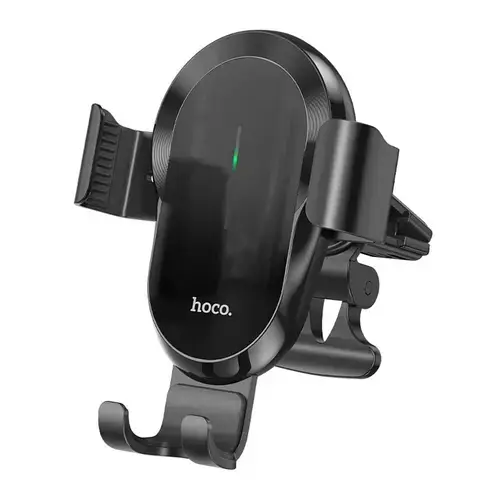 Incarcator auto HOCO CA105, wireless 15W, aliniere automata pe telefon, cu trei axe, prindere ventilatie, Negru,