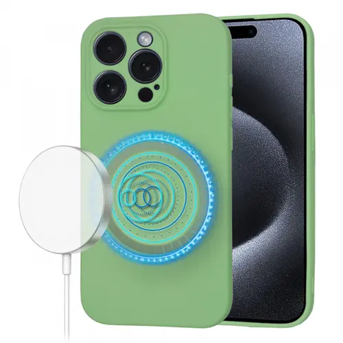 Husa MagSafe pentru Apple iPhone 15 Pro, Techsuit, SoftFlex, Verde