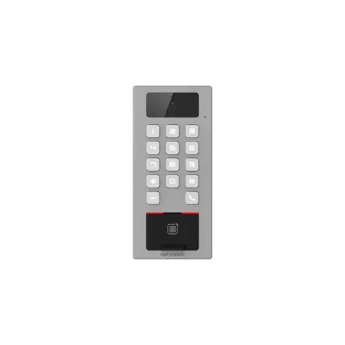 Terminal control acces si interfon cu camera, tastatura, card, Bluetooth, Wi-Fi, Alarma - HIKVISION DS-K1T502DBFWX-C