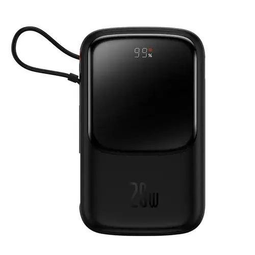 Baterie externa portabila Baseus Qpow Pro Digital Display, 10000 mAh, 20W, Cablu Lightning, Negru