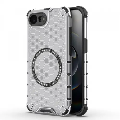Husa MagSafe pentru Apple iPhone 16e, Techsuit, HoneyComb Shield, Alba