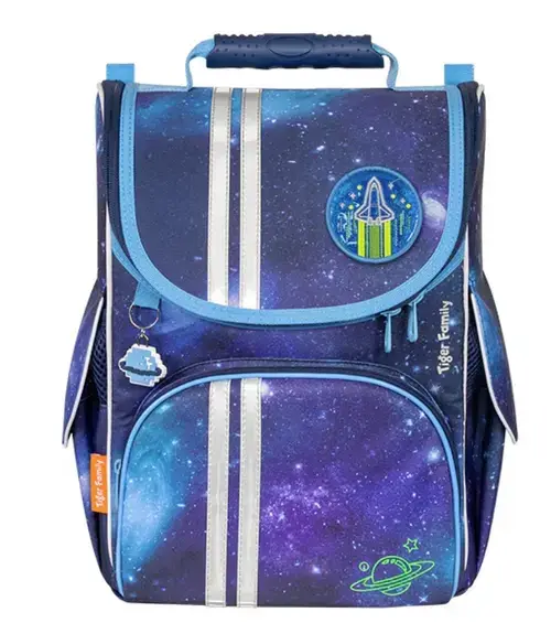 Ghiozdan neechipat Tiger Nature Quest, dimensiune 35 x 31 x 19 cm, motiv Super Galaxy