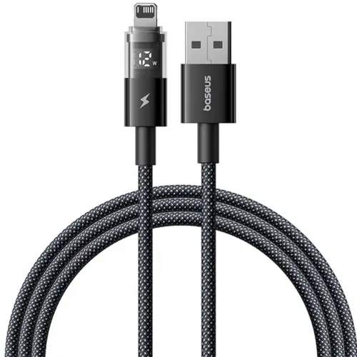 Cablu Date si Incarcare USB-A - Lightning Baseus Display 2 P10382700121-00, 18W, 1m, Negru
