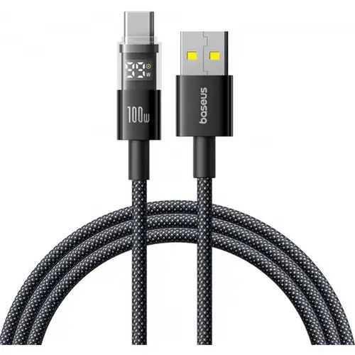 Cablu Date si Incarcare USB-A - USB-C Baseus Display 2 P10382701121-00, 100W, 1m, Negru