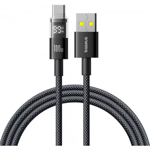 Cablu Date si Incarcare USB-A - USB-C Baseus Display 2 P10382701121-00, 100W, 1m, Negru