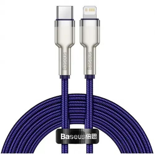 Cablu Date si Incarcare USB-C - Lightning Baseus Cafule Metal Series CATLJK-B05, 20W, 2m, Mov