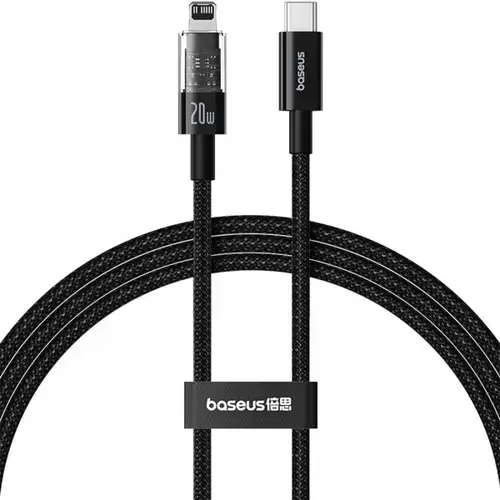 Cablu Date si Incarcare USB-C - Lightning Baseus Gem P10373001111-00, 20W, 1m, Negru
