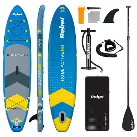 Set placa gonflabila SUP REBEL ACTIVE RBA-4500-BL, 350 x 81 x 15 cm, Albastru