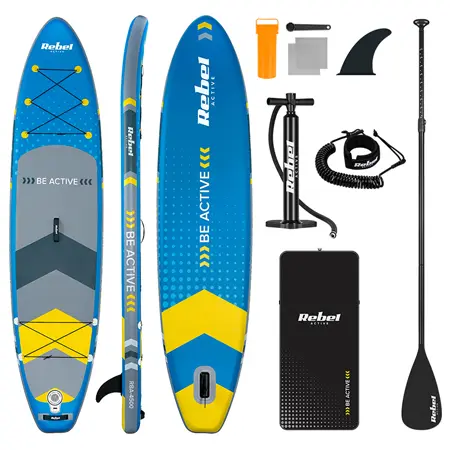 Set placa gonflabila SUP REBEL ACTIVE RBA-4500-BL, 350 x 81 x 15 cm, Albastru