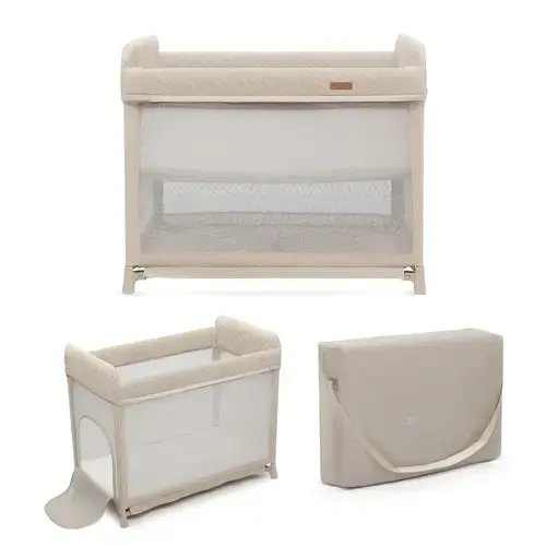 Patut pliabil cu 2 niveluri KinderKraft Moon Dream, Bej