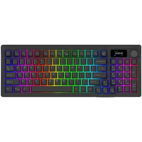 Tastatura Gaming AQIRYS Atria, USB, SwitchtWhite Linear, Afisaj LCD, Negru